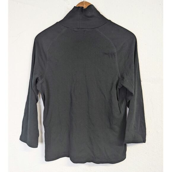 Banana Republic Turtleneck Black Womens Large Classic Office Preppy Fitted Soft - Picture 2 of 4
